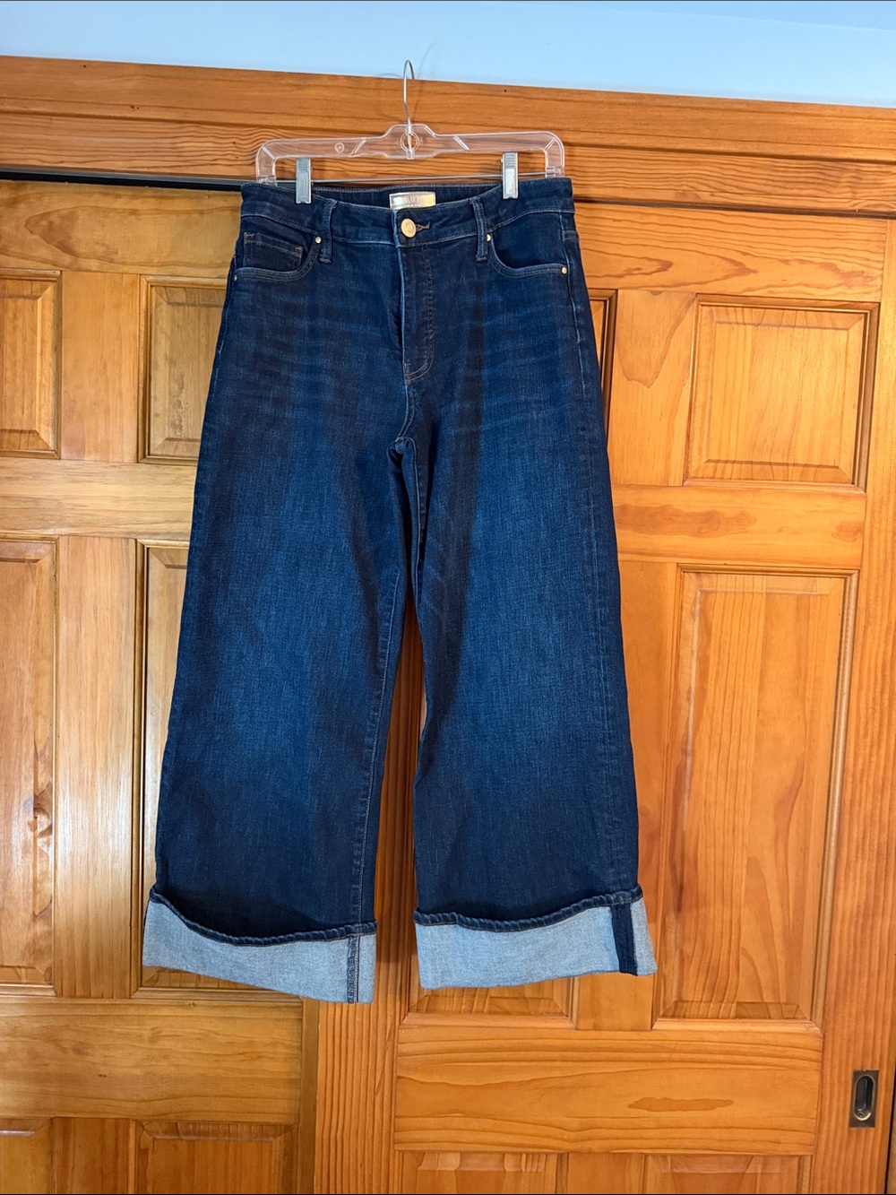 Kut from the Kloth Dark Blue Wide-Leg Cropped Jeans